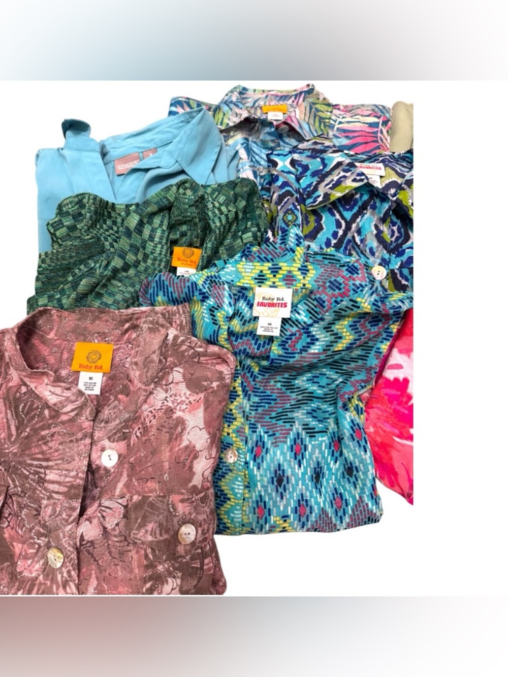 9 Shirt Bundle Chico’s & Ruby Road Plus Size  - Size 18 & Chicos 3 - Picture 3 of 12